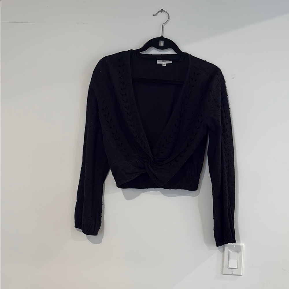 Black Women's Eyelet Top